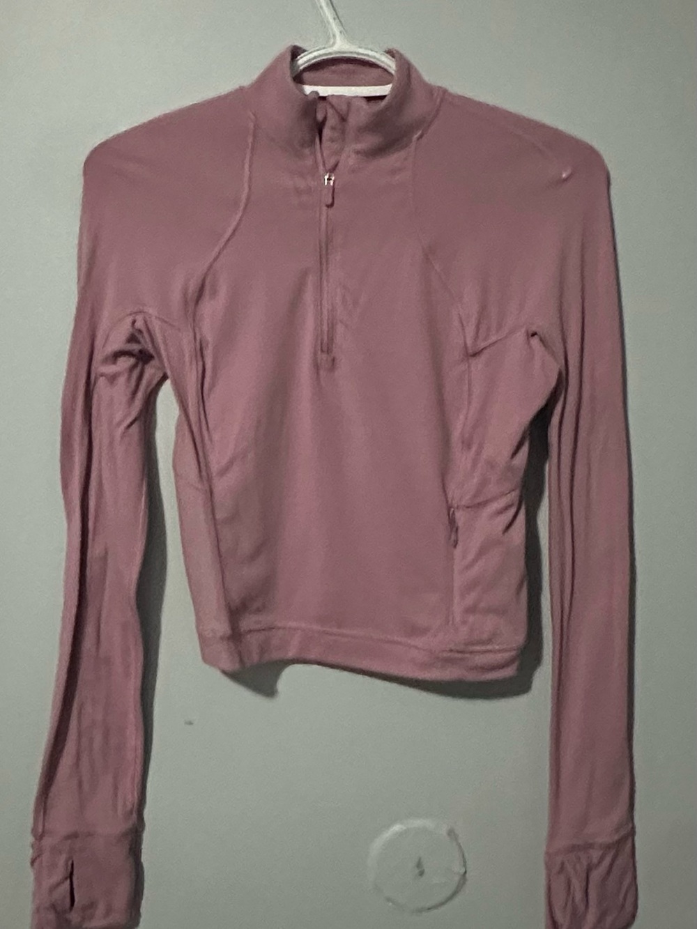 lululemon athletica Rulu Run Cropped Half Zip size 4 Pink Taupe